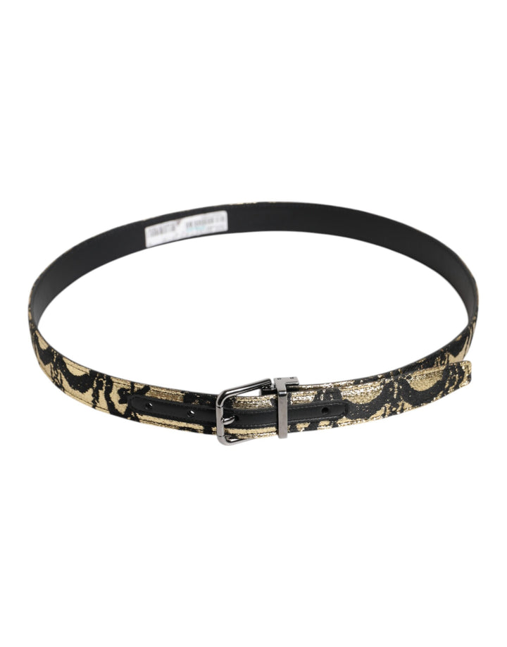 Dolce &amp; Gabbana Multicolor Jacquard Leather Metal Buckle Belt by Dolce &amp; Gabbana outlet now on sale