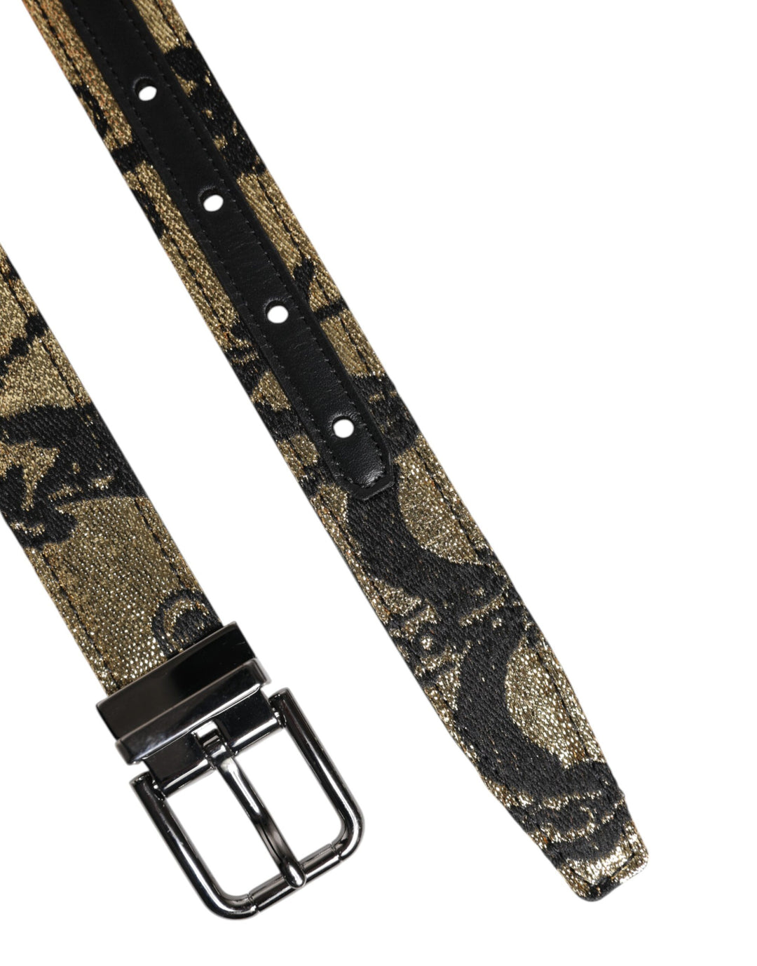 Dolce &amp; Gabbana Multicolor Jacquard Leather Metal Buckle Belt by Dolce &amp; Gabbana outlet now on sale