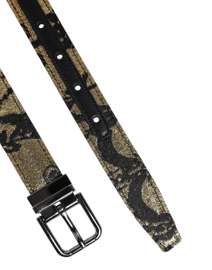 Dolce &amp; Gabbana Multicolor Jacquard Leather Metal Buckle Belt by Dolce &amp; Gabbana outlet now on sale