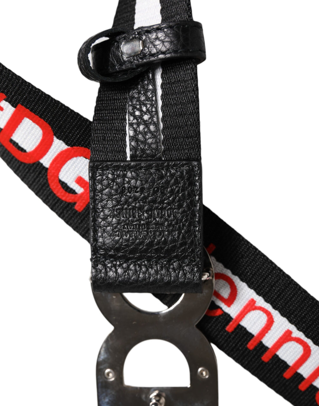 Dolce &amp; Gabbana Sample Sale Dolce &amp; Gabbana Black Cotton Logo Print DG Buckle Belt - | Designer outlet