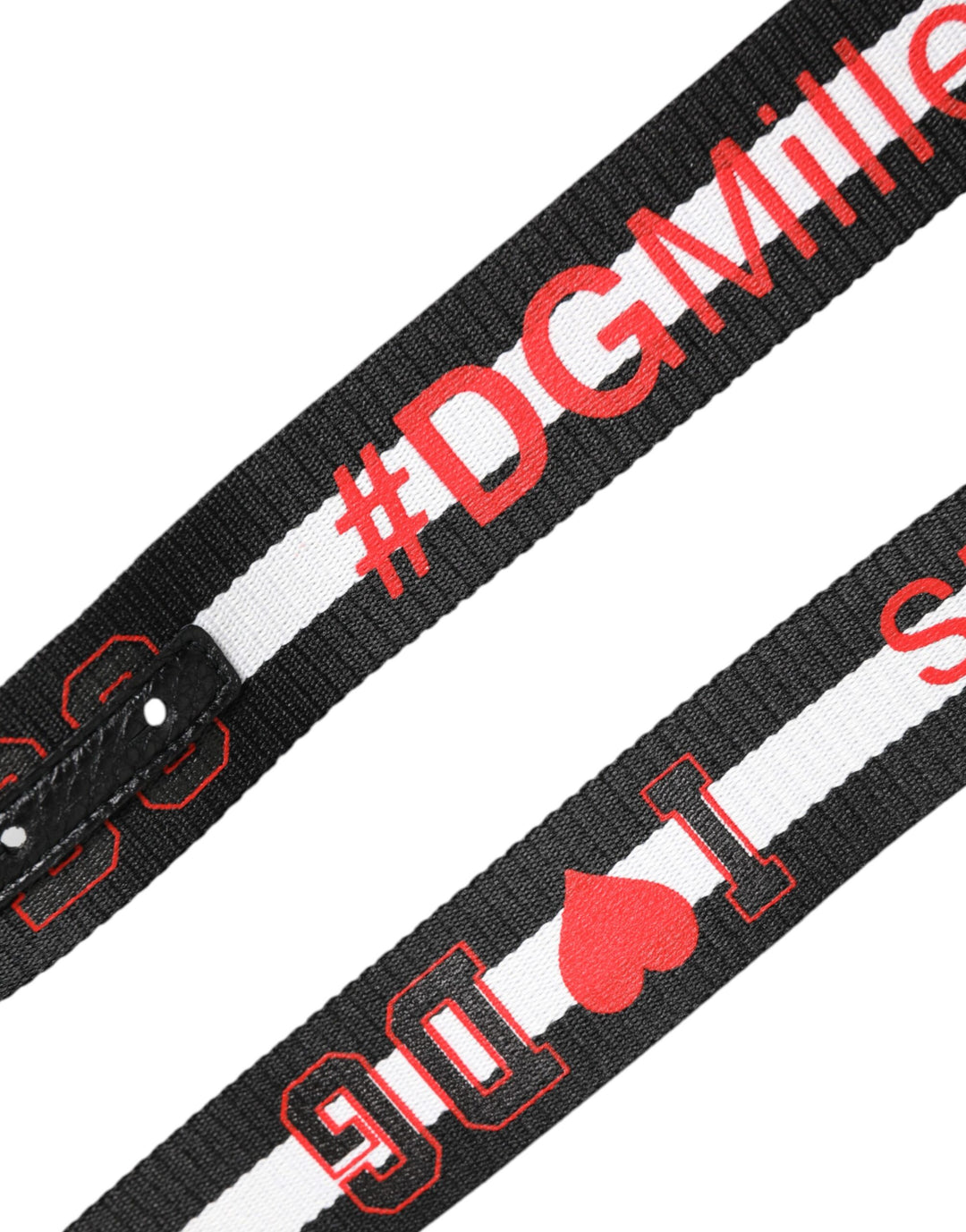 Dolce &amp; Gabbana Sample Sale Dolce &amp; Gabbana Black Cotton Logo Print DG Buckle Belt - | Designer outlet