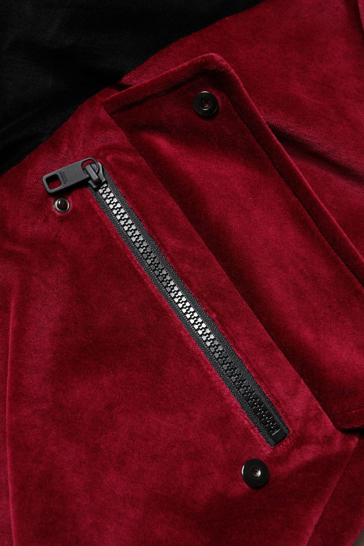 Dolce &amp; Gabbana Sample Sale Dolce &amp; Gabbana Red Black Cotton Logo FullZip Bomber Jacket - | Designer outlet