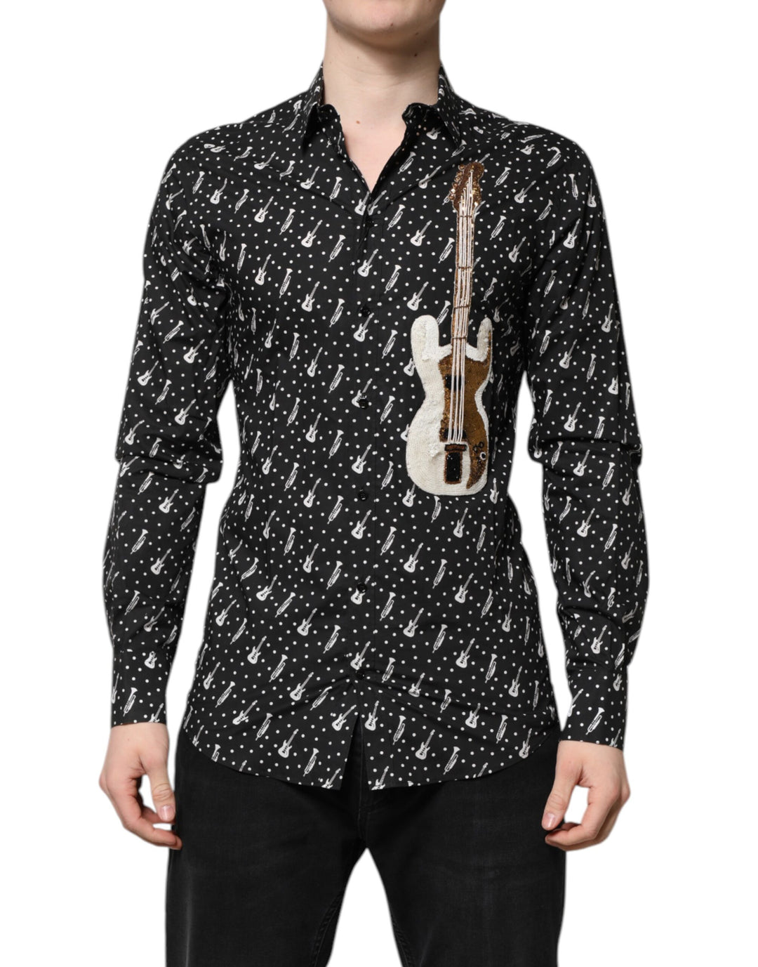Dolce &amp; Gabbana Sample Sale Dolce &amp; Gabbana Black GOLD Instrument Embellished Shirt - | Designer outlet