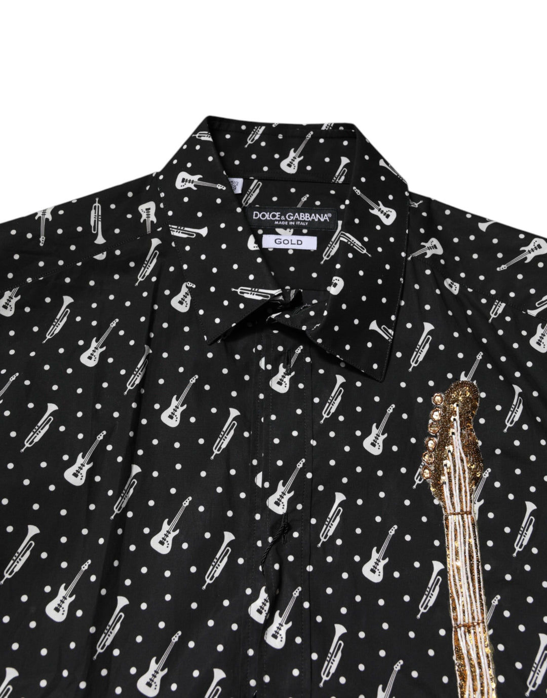 Dolce &amp; Gabbana Sample Sale Dolce &amp; Gabbana Black GOLD Instrument Embellished Shirt - | Designer outlet