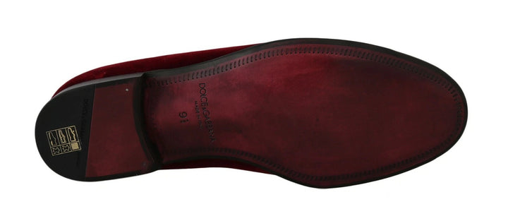 Dolce &amp; Gabbana Sample Sale Dolce &amp; Gabbana Bordeaux Velvet Loafers Gun Horseshoe Shoes - | Designer outlet
