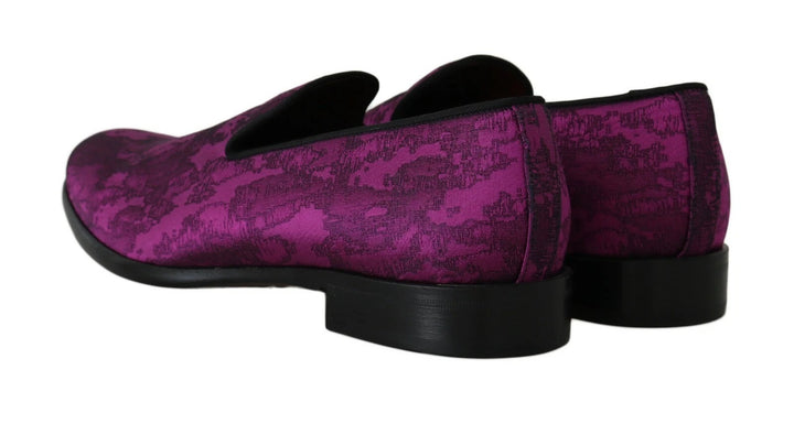 Dolce &amp; Gabbana Sample Sale Dolce &amp; Gabbana Purple Jacquard Loafers Dress Formal Shoes - | Designer outlet