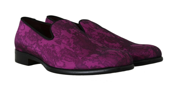Dolce &amp; Gabbana Sample Sale Dolce &amp; Gabbana Purple Jacquard Loafers Dress Formal Shoes - | Designer outlet