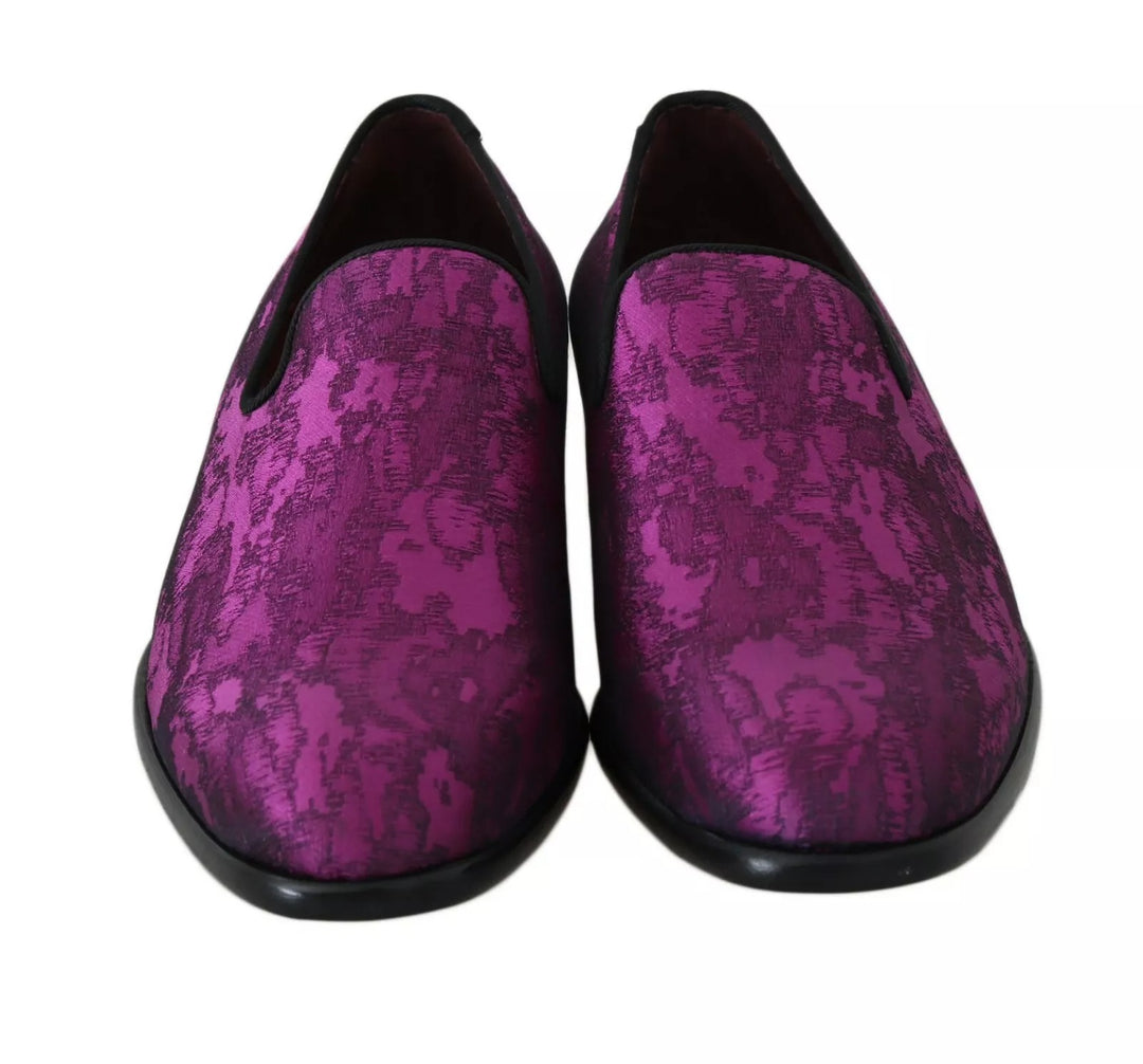 Dolce &amp; Gabbana Sample Sale Dolce &amp; Gabbana Purple Jacquard Loafers Dress Formal Shoes - | Designer outlet