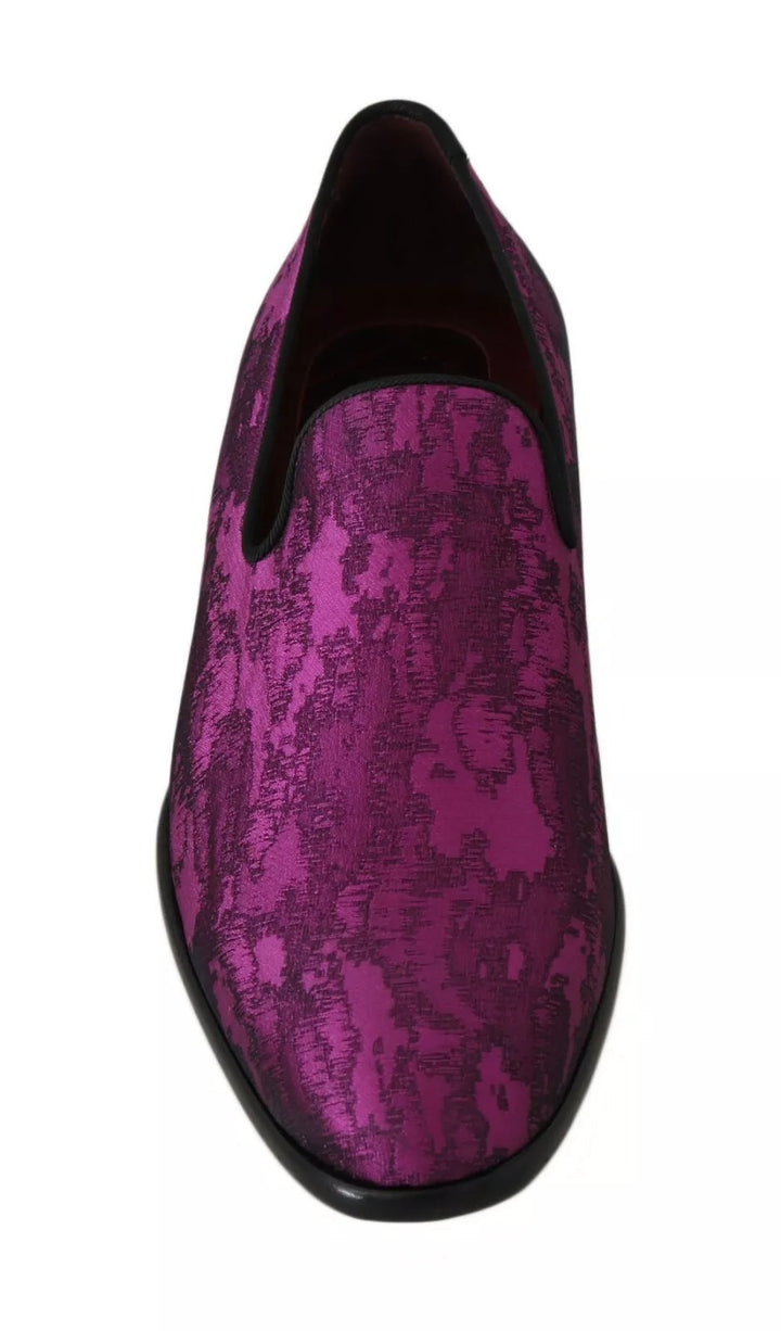 Dolce &amp; Gabbana Sample Sale Dolce &amp; Gabbana Purple Jacquard Loafers Dress Formal Shoes - | Designer outlet
