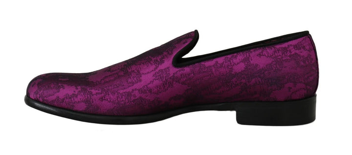 Dolce &amp; Gabbana Sample Sale Dolce &amp; Gabbana Purple Jacquard Loafers Dress Formal Shoes - | Designer outlet