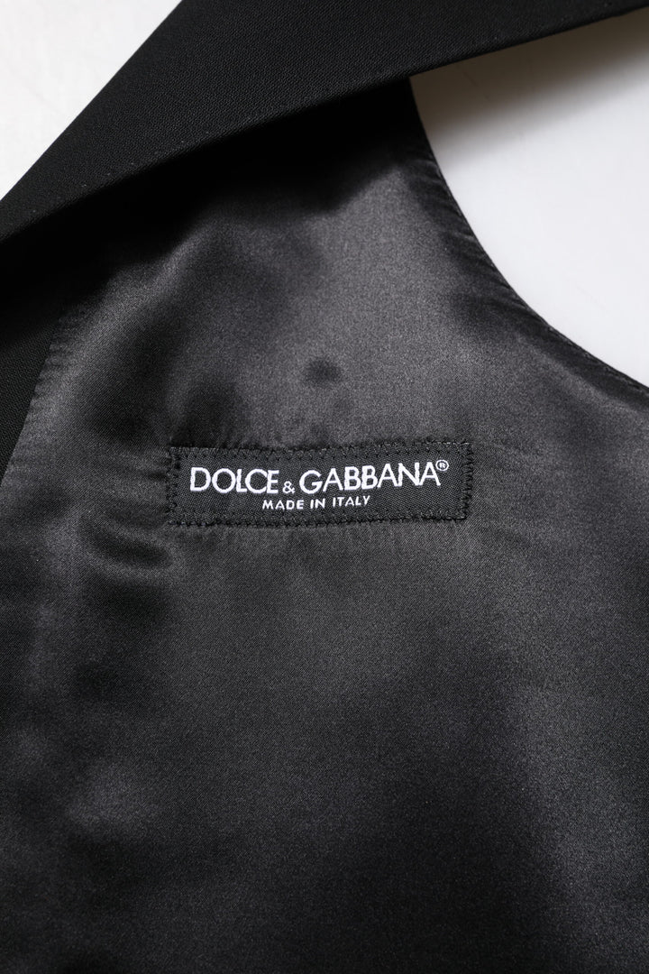 Dolce &amp; Gabbana Black Wool Waistcoat Dress Formal Vest by Dolce &amp; Gabbana outlet now on sale