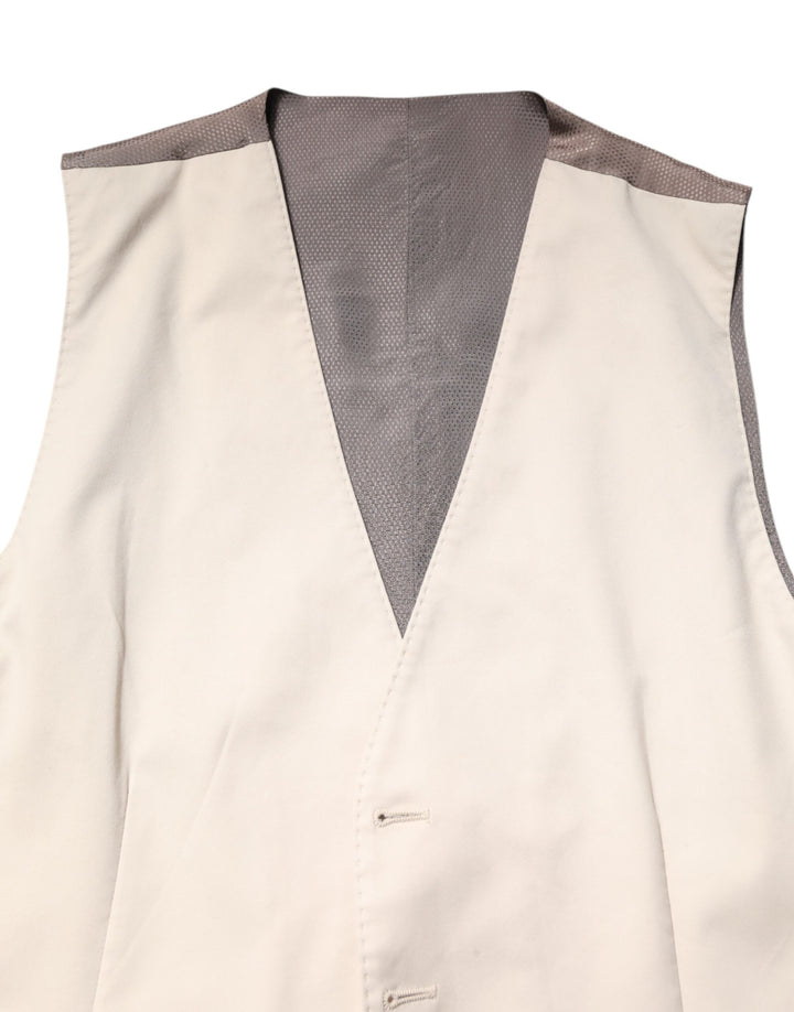 Dolce & Gabbana Beige Gray Dress Men Formal Waistcoat Vest by Dolce & Gabbana outlet now on sale