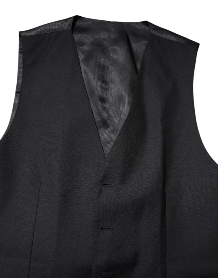 Dolce &amp; Gabbana Black Wool Waistcoat Dress Formal Vest by Dolce &amp; Gabbana outlet now on sale