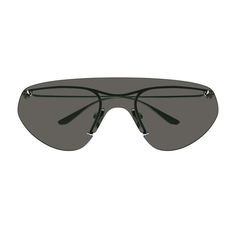 Bottega Veneta Sunglasses Shield Rimless, Silver Frame and Grey Lens BV1272S002
