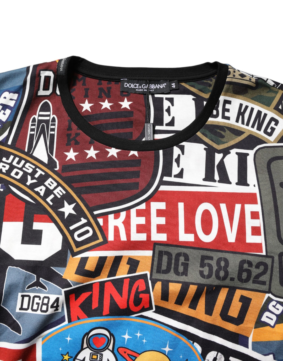 Dolce &amp; Gabbana Multicolor Patchwork Cotton Crew Neck T-shirt by Dolce &amp; Gabbana outlet now on sale