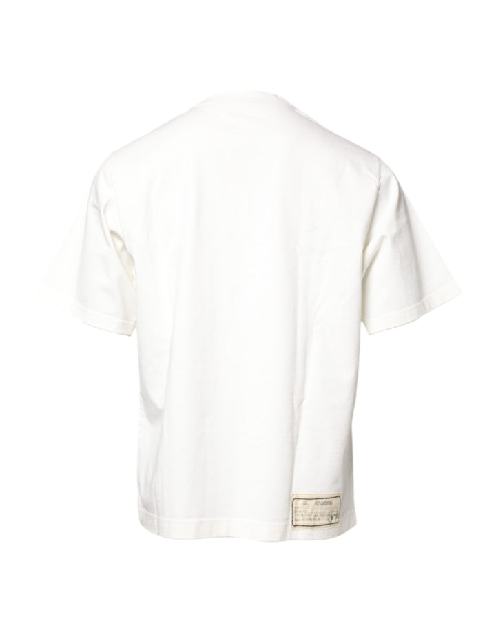 Dolce &amp; Gabbana White LOVE &amp; PEACE Print Crew Neck T-shirt by Dolce &amp; Gabbana outlet now on sale