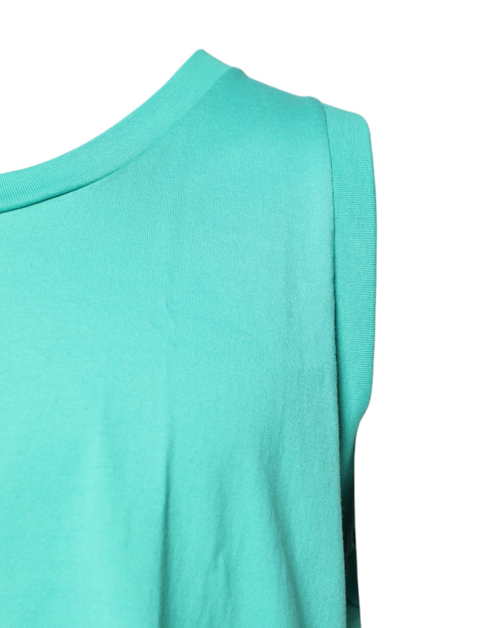 Dolce &amp; Gabbana Sample Sale Dolce &amp; Gabbana Green Sleeveless Logo Round Neck T-shirt - | Designer outlet