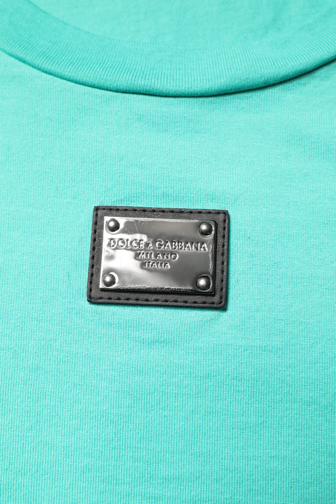 Dolce &amp; Gabbana Sample Sale Dolce &amp; Gabbana Green Sleeveless Logo Round Neck T-shirt - | Designer outlet
