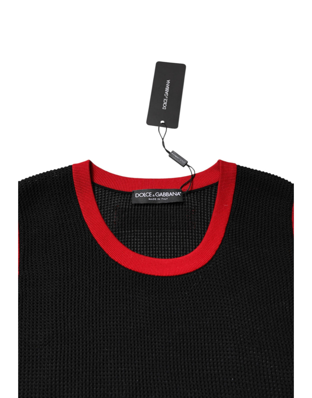 Dolce &amp; Gabbana Sample Sale Dolce &amp; Gabbana Black Cotton Slim Fit Round Neck T-shirt - | Designer outlet