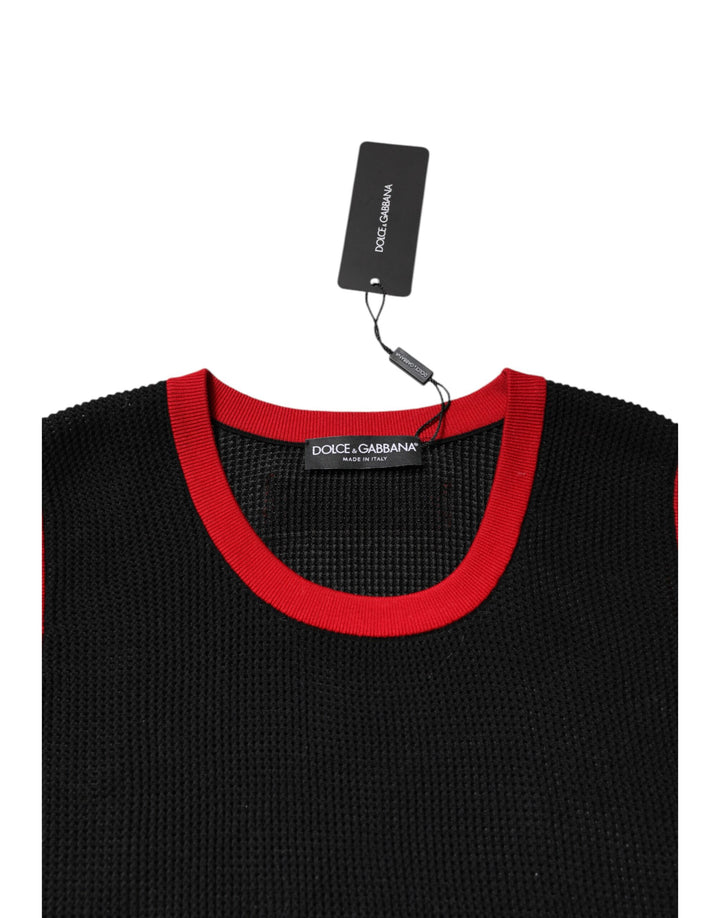 Dolce &amp; Gabbana Sample Sale Dolce &amp; Gabbana Black Cotton Slim Fit Round Neck T-shirt - | Designer outlet