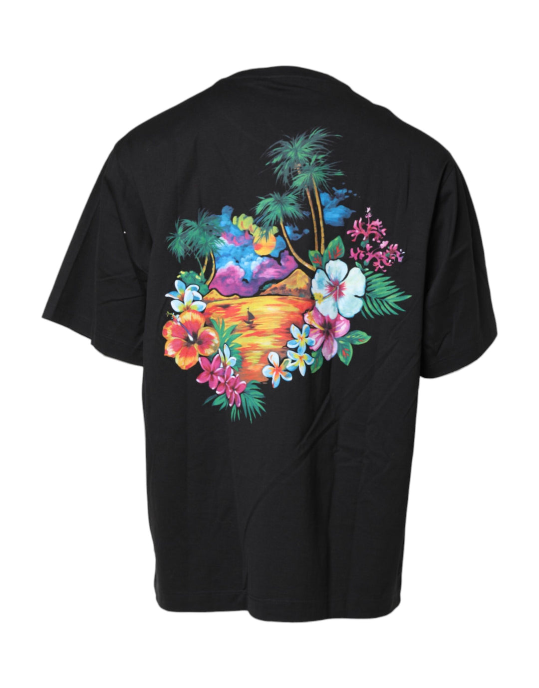 Dolce &amp; Gabbana Sample Sale Dolce &amp; Gabbana Black DG Floral Print Crew Neck T-shirt - | Designer outlet