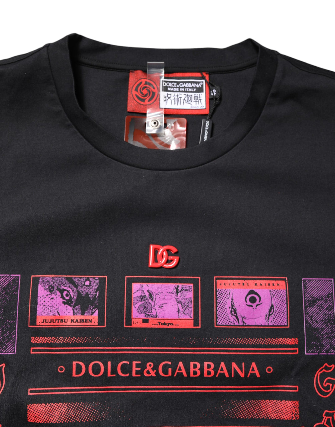 Dolce &amp; Gabbana Sample Sale Dolce &amp; Gabbana Black Cotton Graphic Print Crew Neck T-shirt - | Designer outlet