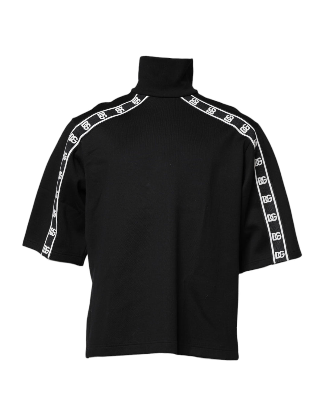 Dolce &amp; Gabbana Sample Sale Dolce &amp; Gabbana Black Cotton DG Print Turtleneck T-shirt - | Designer outlet