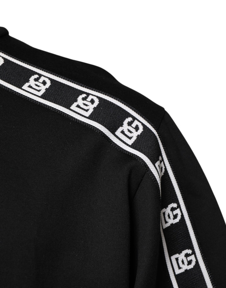 Dolce &amp; Gabbana Sample Sale Dolce &amp; Gabbana Black Cotton DG Print Turtleneck T-shirt - | Designer outlet