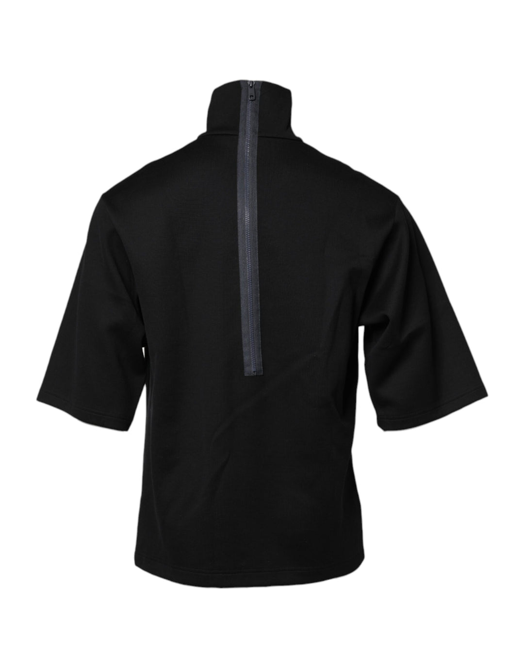 Dolce &amp; Gabbana Sample Sale Dolce &amp; Gabbana Black Cotton DG Print Turtleneck T-shirt - | Designer outlet