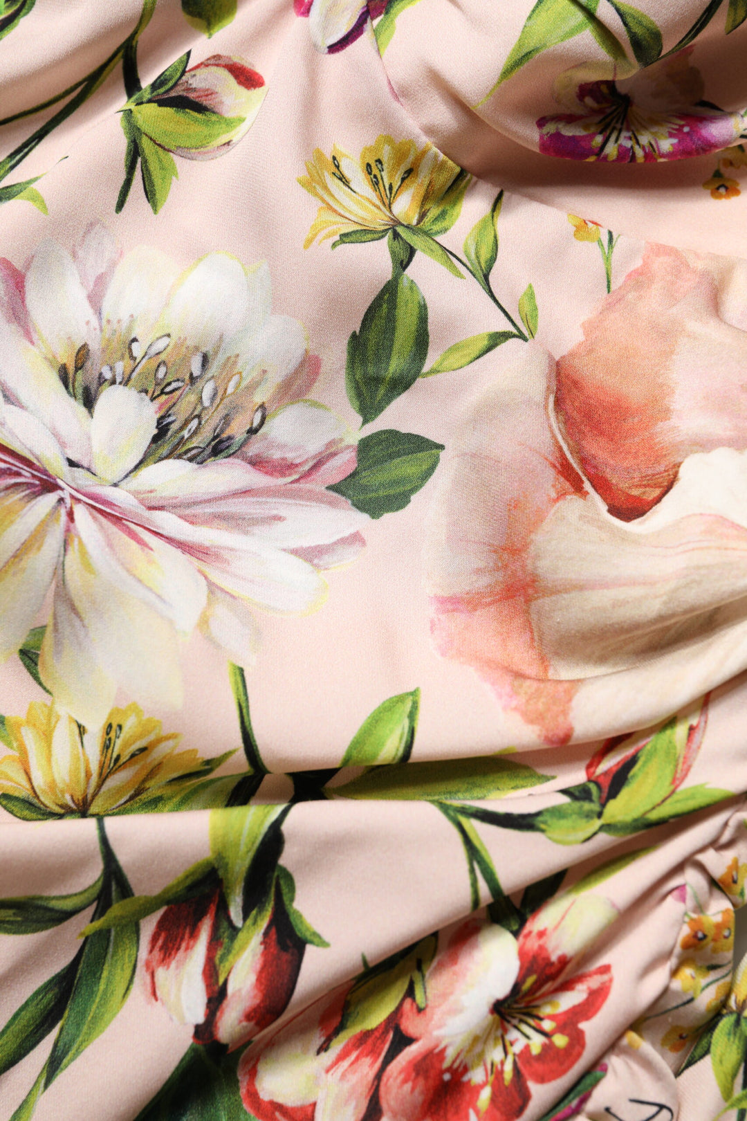 Dolce &amp; Gabbana Pink Floral Silk Fit And Flared Midi Dress by Dolce &amp; Gabbana outlet now on sale