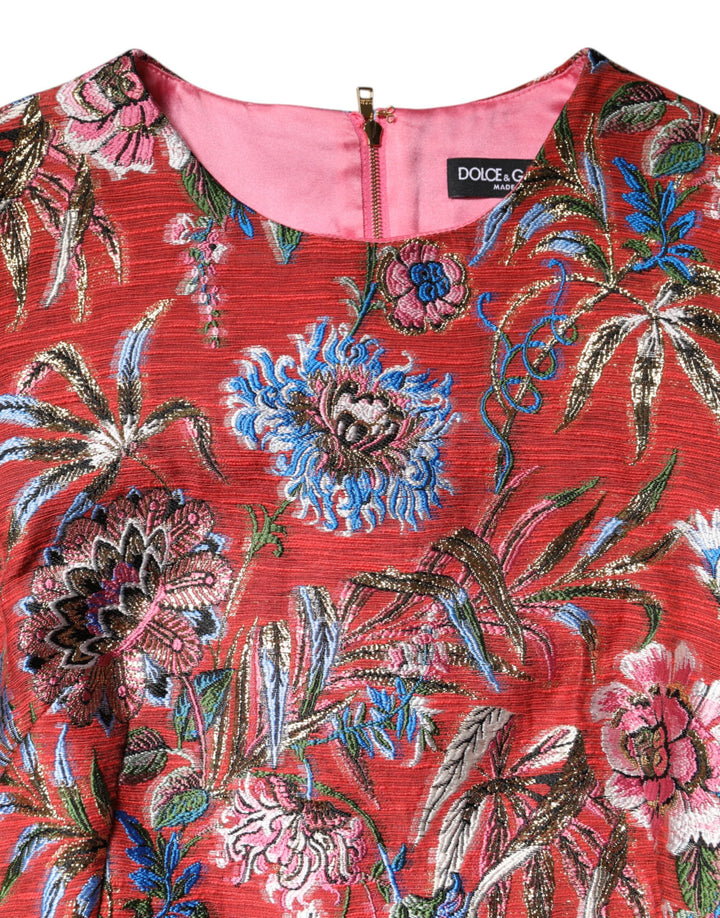 Dolce &amp; Gabbana Sample Sale Dolce &amp; Gabbana Red Floral Jacquard A-line Mini Dress - | Designer outlet