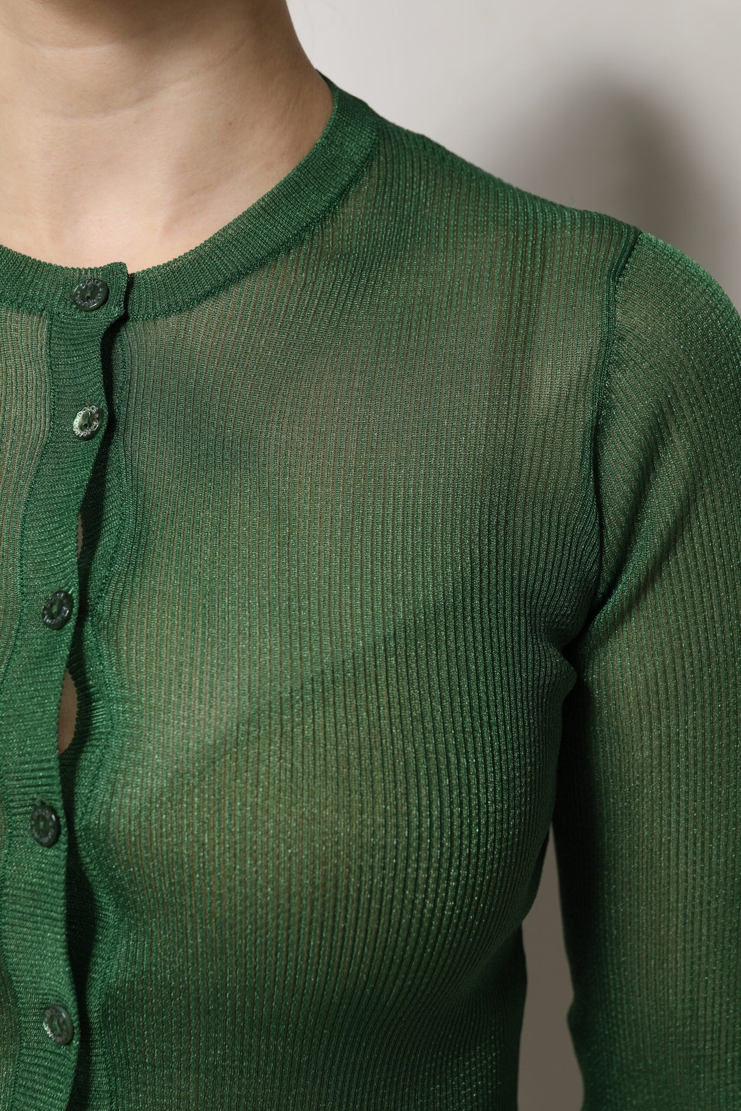 Dolce & Gabbana Green Polyester Long Sleeves Cardigan Sweater by Dolce & Gabbana outlet now on sale