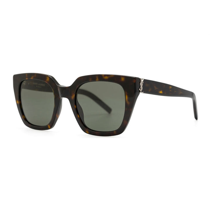 Saint Laurent Sunglasses Square Full Rim, Havana Frame and Grey Lens SLM143002