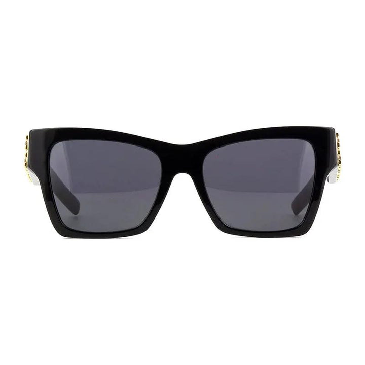 Givenchy Sunglasses Square Full Rim, Shiny Black And Studs Frame And Grey Lens Gv40076I01A