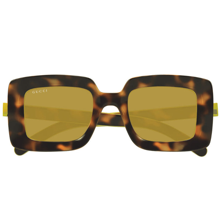 Gucci Sunglasses Square Full Rim, Spotted Havana Frame and Nicotine Lens GG1718S002