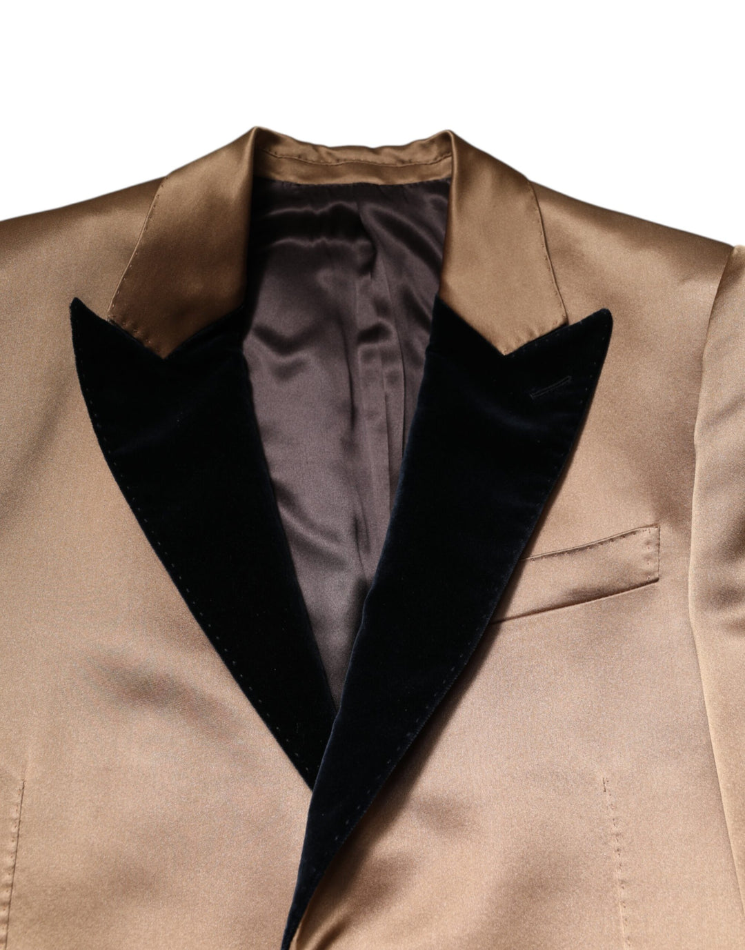 Dolce &amp; Gabbana Sample Sale Dolce &amp; Gabbana Brown Silk Single Breasted Trench Coat Jacket - | Designer outlet