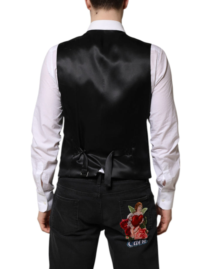 Dolce &amp; Gabbana Sample Sale Dolce &amp; Gabbana Green Wool Dress Formal Men Waistcoat Vest - | Designer outlet