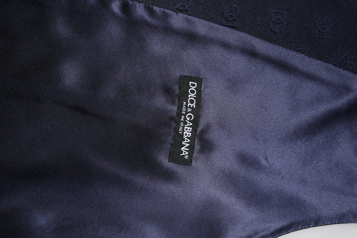 Dolce &amp; Gabbana Sample Sale Dolce &amp; Gabbana Dark Blue Logo Wool Formal Men Waistcoat Vest - | Designer outlet