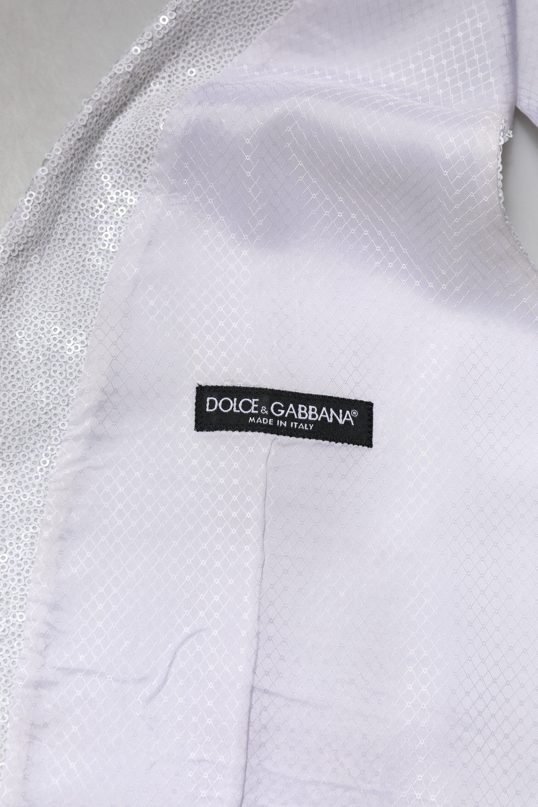 Dolce &amp; Gabbana Sample Sale Dolce &amp; Gabbana White Sequined Dress Formal Waistcoat Vest - | Designer outlet