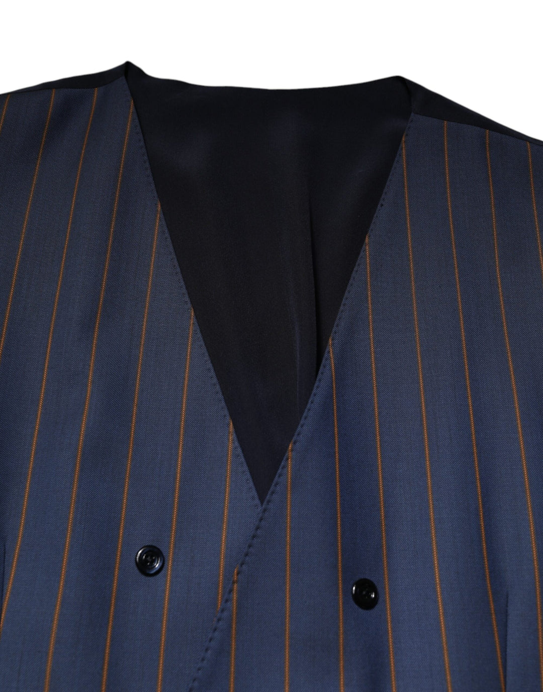 Dolce &amp; Gabbana Sample Sale Dolce &amp; Gabbana Blue Stripes Wool Formal Men Waistcoat Vest - | Designer outlet