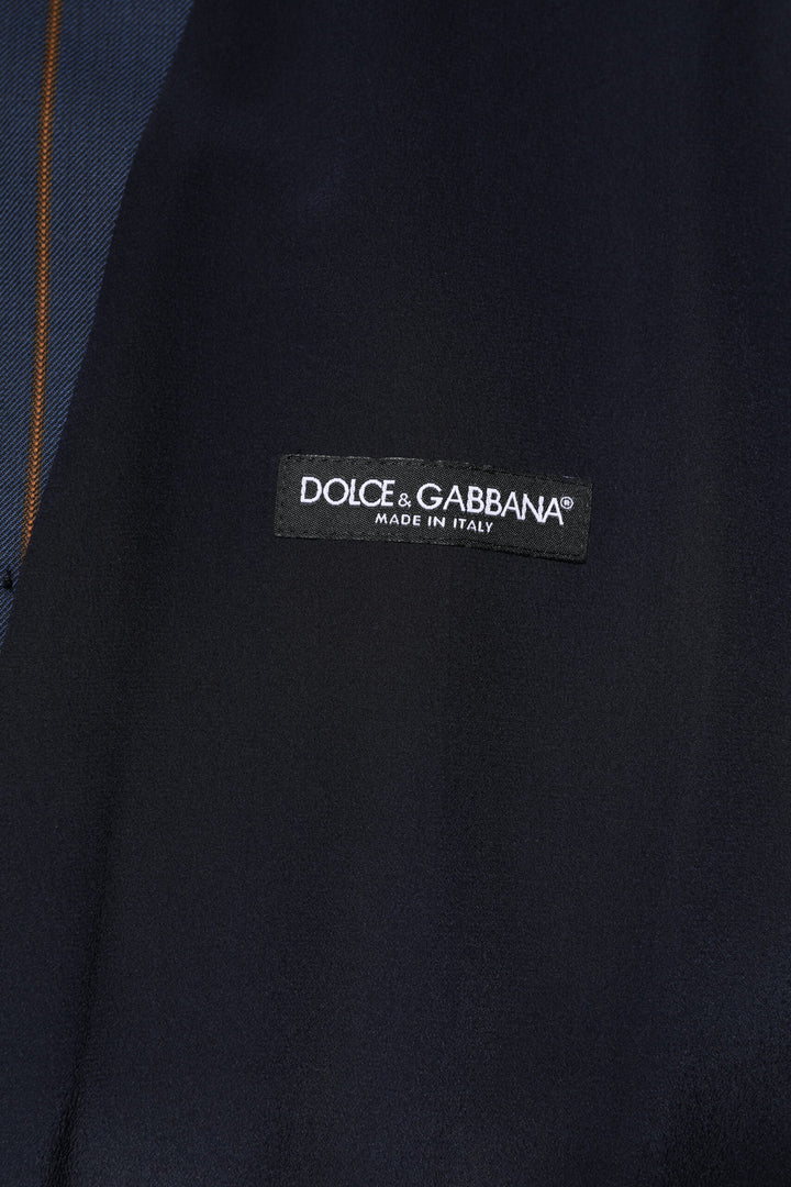 Dolce &amp; Gabbana Sample Sale Dolce &amp; Gabbana Blue Stripes Wool Formal Men Waistcoat Vest - | Designer outlet