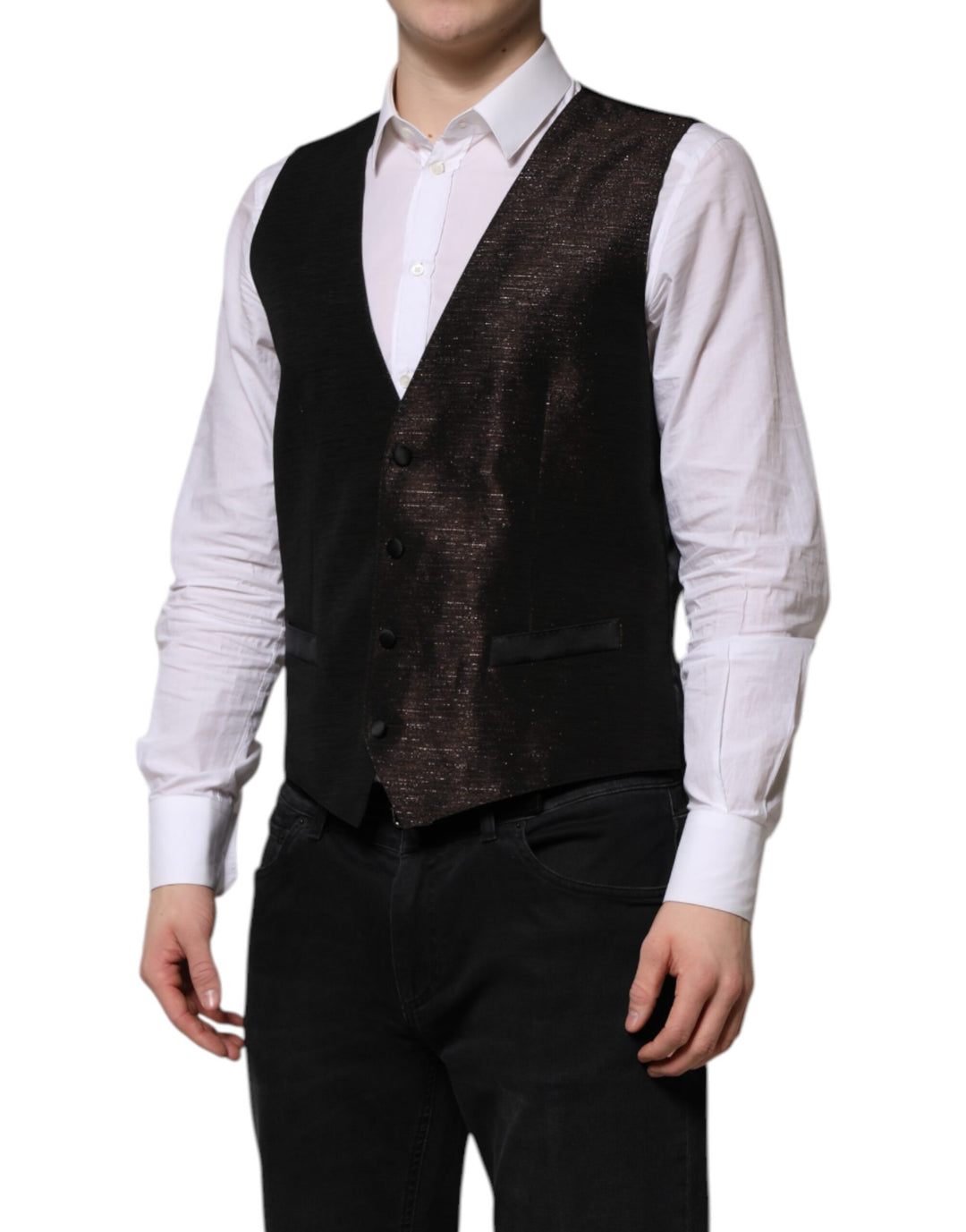 Dolce &amp; Gabbana Sample Sale Dolce &amp; Gabbana Dark Brown Dress Formal Men Waistcoat Vest - | Designer outlet