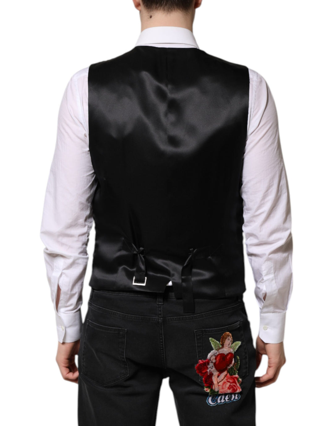 Dolce &amp; Gabbana Sample Sale Dolce &amp; Gabbana Red Floral Brocade Formal Men Waistcoat Vest - | Designer outlet
