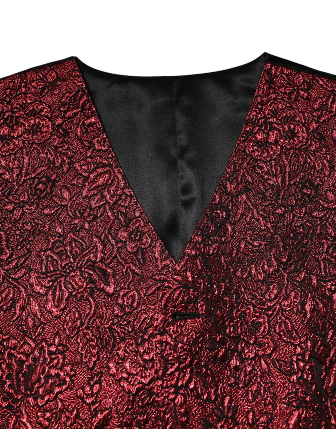 Dolce &amp; Gabbana Sample Sale Dolce &amp; Gabbana Red Floral Brocade Formal Men Waistcoat Vest - | Designer outlet