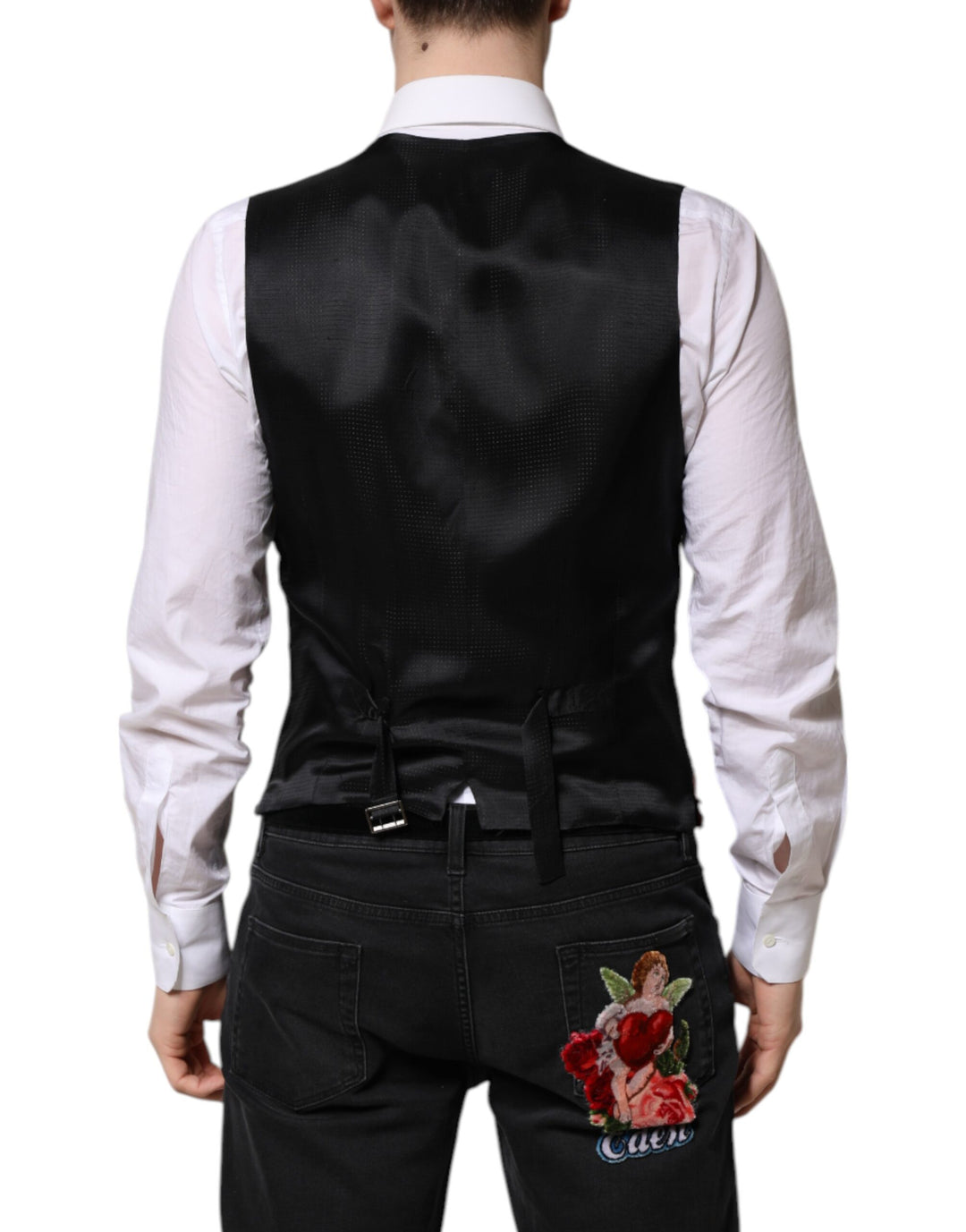Dolce &amp; Gabbana Sample Sale Dolce &amp; Gabbana Red Sequined Dress Formal Men Waistcoat Vest - | Designer outlet