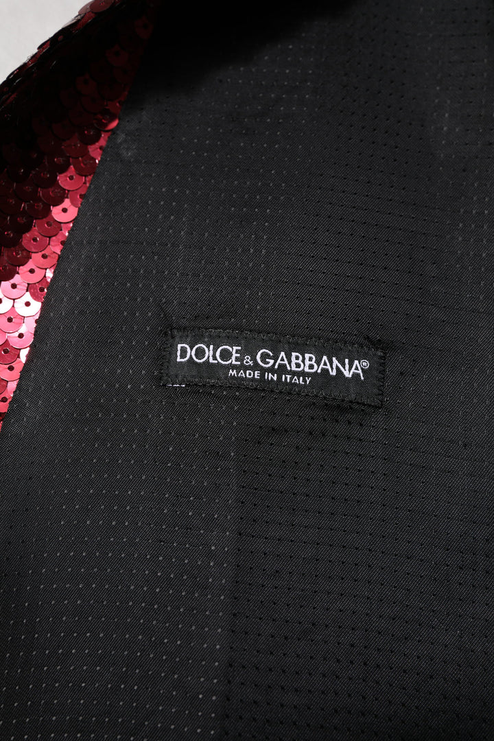 Dolce &amp; Gabbana Sample Sale Dolce &amp; Gabbana Red Sequined Dress Formal Men Waistcoat Vest - | Designer outlet