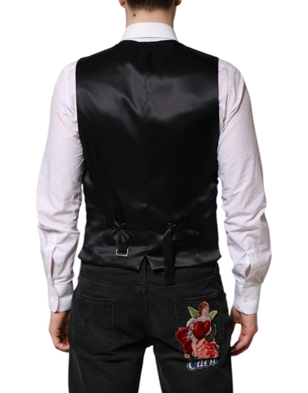 Dolce &amp; Gabbana Sample Sale Dolce &amp; Gabbana Red Floral Brocade Formal Men Waistcoat Vest - | Designer outlet