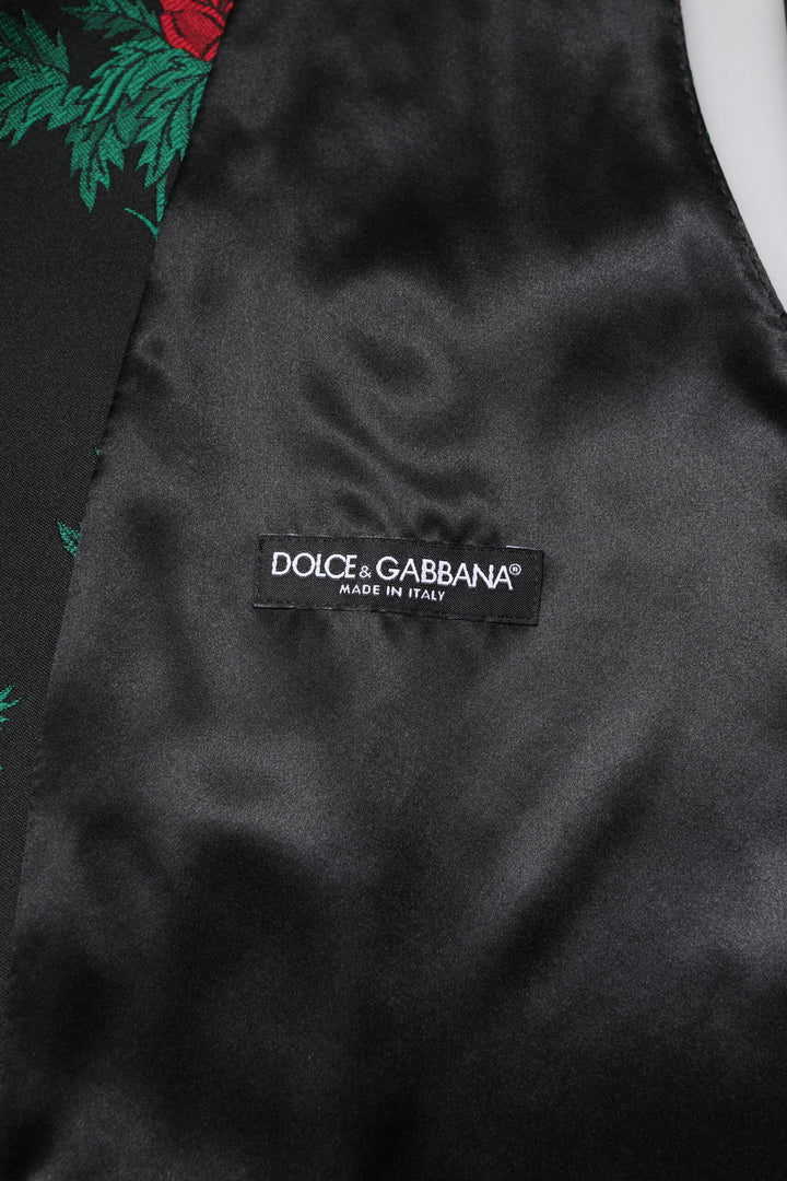 Dolce &amp; Gabbana Sample Sale Dolce &amp; Gabbana Red Floral Brocade Formal Men Waistcoat Vest - | Designer outlet
