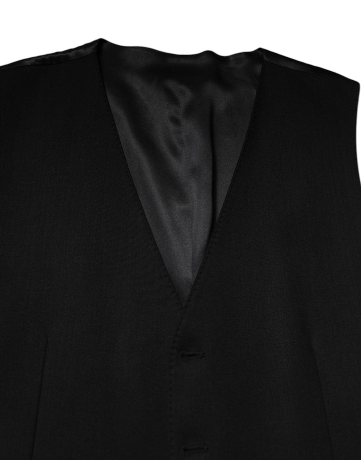 Dolce &amp; Gabbana Sample Sale Dolce &amp; Gabbana Black Wool Dress Formal Men Waistcoat Vest - | Designer outlet