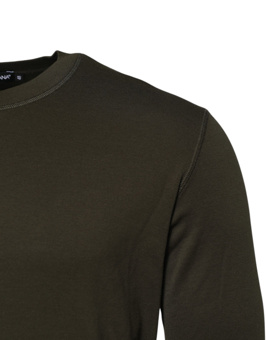 Dolce &amp; Gabbana Sample Sale Dolce &amp; Gabbana Dark Green Long Sleeves Crew Neck T-shirt - | Designer outlet